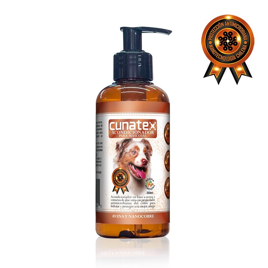 Acondicionador antimicrobiano con nano cobre para perros Cunatex